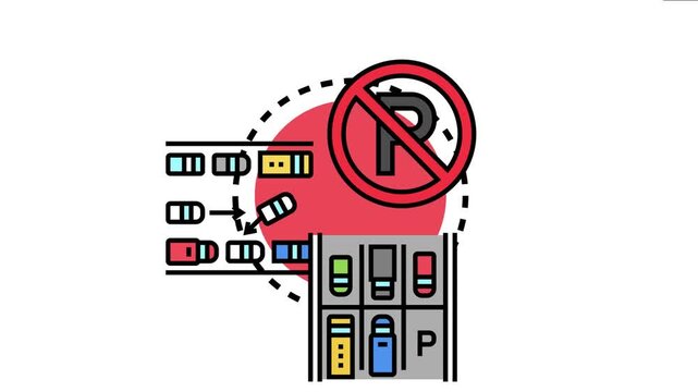 Parking concept icon the complex process of car parking and the importance of traffic rules in designated parking areas, emphasizing careful maneuvering
