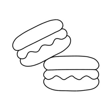 Minimalist French Macaron Line Art Hand Drawn Dessert Graphic