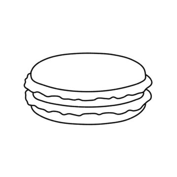 Minimalist French Macaron Line Art Hand Drawn Dessert Graphic