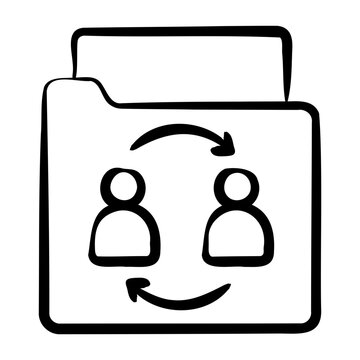 Crm Data Icon - Handdrawn