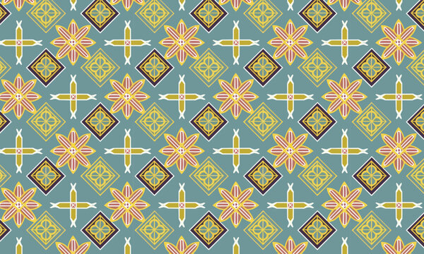Ornate Moroccan Mosaic Seamless Vector Pattern &mdash; Multicolor Geometric Tile Repeat for Wallpaper and Textile