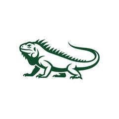 Fototapeta premium Stylized Green Iguana Illustration Isolated on White Background.