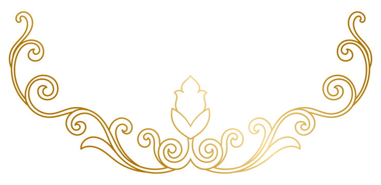 Luxurious gold lines for vintage style decoration elements for cards and reports.