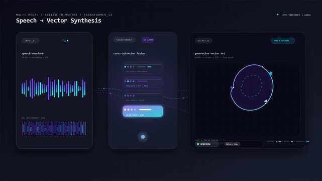 Modern minimalist geometric logo reveal animation with gradient purple and blue colors