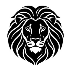Fototapeta premium Black and white lion head vector illustration