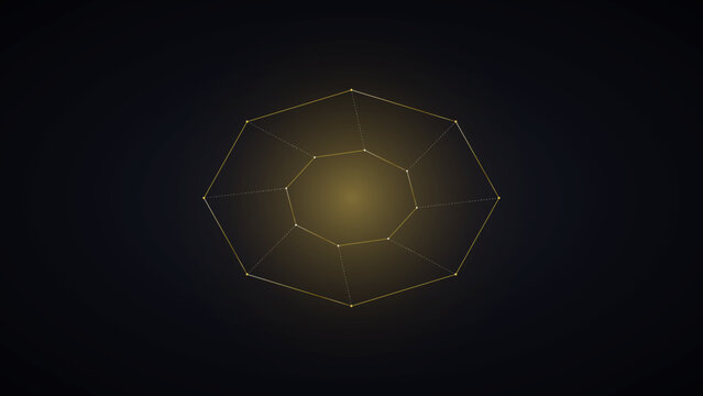 Hyperdimensional 4d tesseract wireframe matrix with higher dimensional spatial perspective, 4k vector backdrop