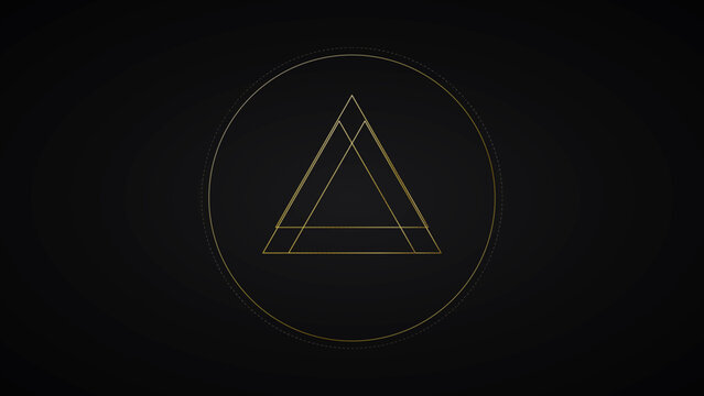 Ancient Nordic Valknut knot interlocking triangular braided lattice with runic symmetry, 4k vector wallpaper