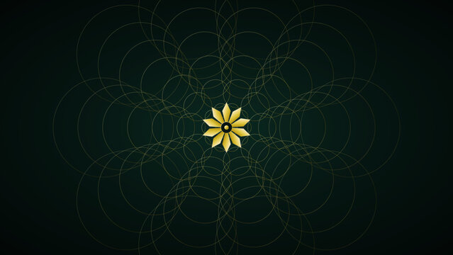 Aperiodic Penrose kite and dart tile Girih geometric mosaic with intricate strapwork, 4k islamic vector wallpaper