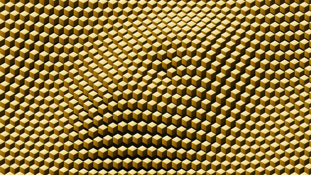 Isometric 3d topographic elevation contour strata grid with gold relief terraces, 4k vector backdrop