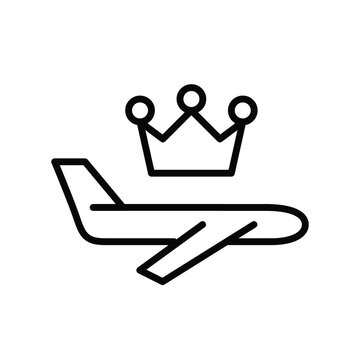 Premium air travel, luxury flight experience, first class flights. Pixel perfect, editable stroke vector icon