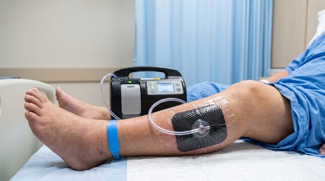 Negative Pressure Wound Therapy NPWT Vacuum Device on Patient