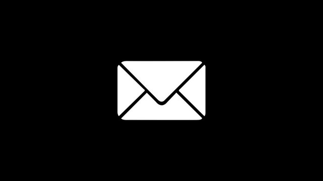 message box shape icon video notice receive massage animated sign symbol. Message mail box, 4k. Pulsing Neon white Message Box 