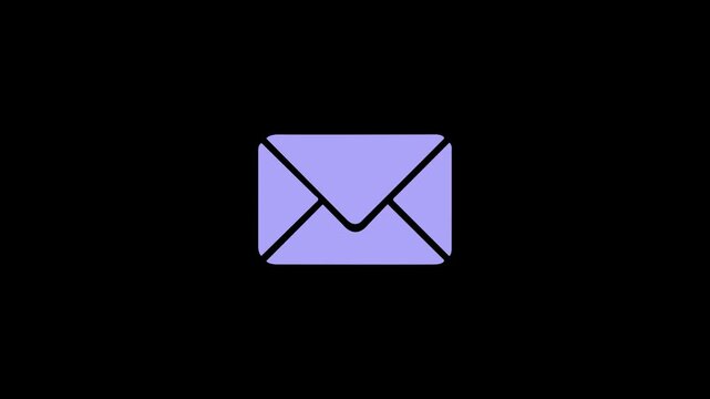 message box shape icon video notice receive massage animated sign symbol. Message mail box, 4k. Pulsing Neon lavender Message Box 