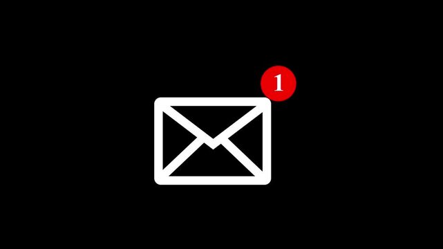 message box shape icon animation video notice receive massage animated sign symbol. Message mail box, 4k. Pulsing Neon whitemail Box Animation: Glowing Mail Inbox Icon on black background.