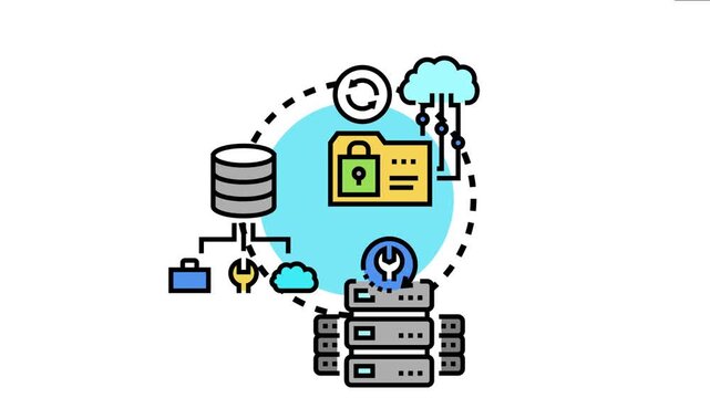 Central file vault system representing secure data storage, cloud computing, and it infrastructure, managing classified information access, database administration, and digital security solutions