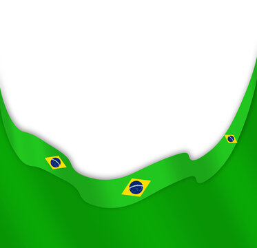 Brazil flag ribbon border 