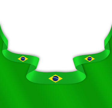 Brazil flag ribbon border 