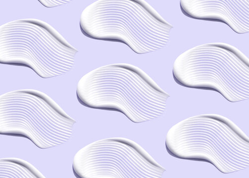 pattern cosmetic smears cream texture on pastel background