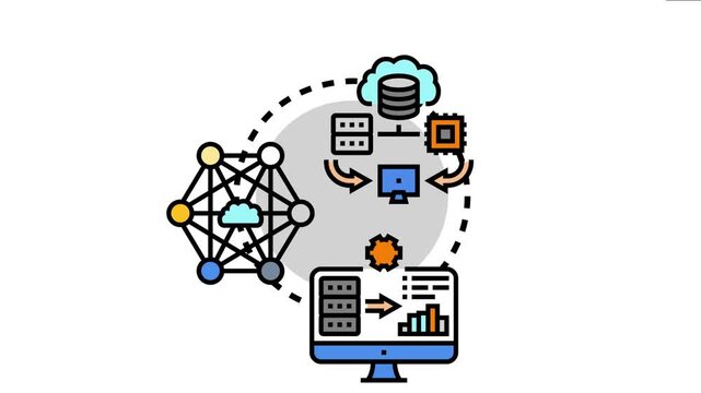 Centralized system managing and monitoring multiple network endpoints. Ensuring data security and efficient operation through cloud infrastructure. Server analysis. And distributed network management