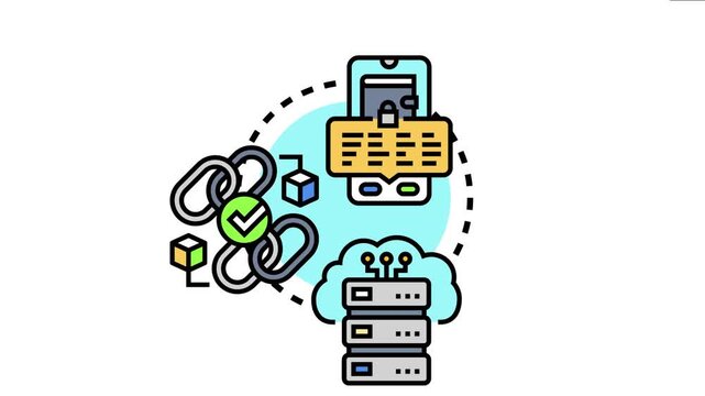 Centralized proof repository system holding verified digital data, connecting secure blockchain elements with cloud storage and information management, ensuring data integrity and accessibility
