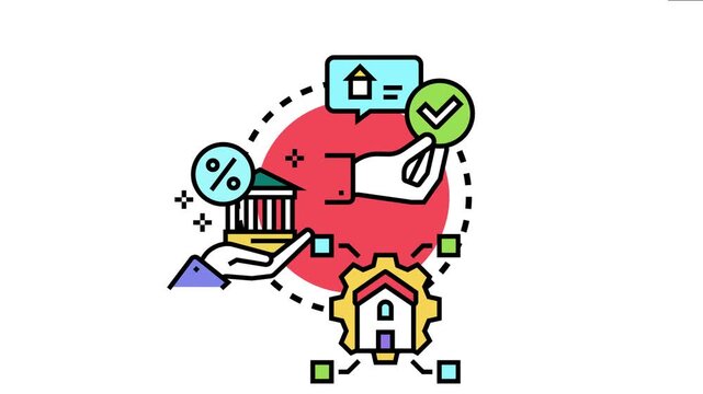 Certified mortgage eligibility process showing financial requirements, banking services, and property selection for successful home loan application and approval