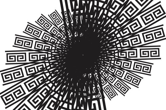 Abstract Greek Key Pattern Background for Social Media Template