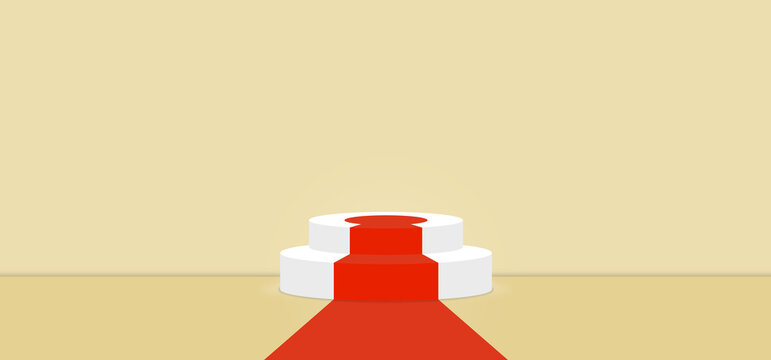 Vanilla Custard color abstract with stage podium display platform, modern studio, wall scene fashion, stage podium scene with for Award Ceremony and colorful presentation simple art spotlight summer b
