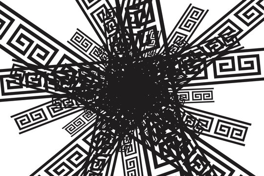 Abstract Greek Key Pattern Background for Social Media Template
