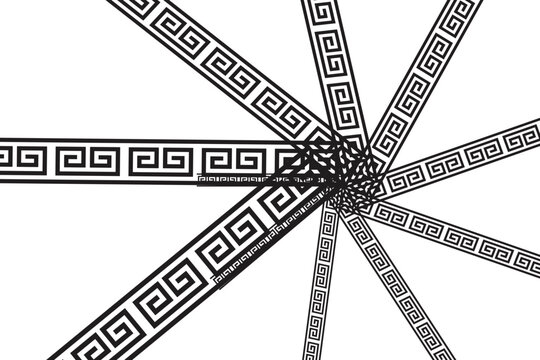Abstract Greek Key Pattern Background for Social Media Template
