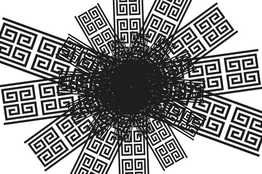 Abstract Greek Key Pattern Background for Social Media Template