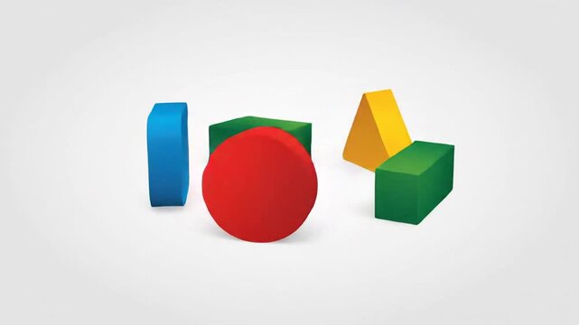 Geometric shapes primary colors abstract composition