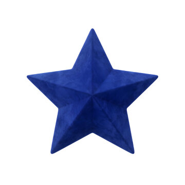입체적인 면 분할이 돋보이는 딥 네이비 컬러의 별 모양 종이 공예 컷아웃
Deep navy blue star-shaped paper craft cutout with prominent 3D facet division