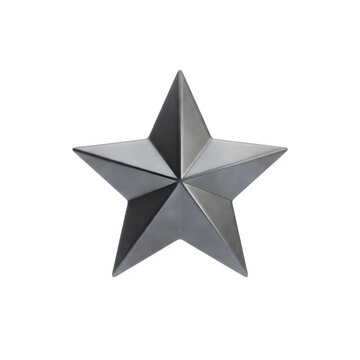 묵직한 금속 질감과 다면체 입체 구조가 돋보이는 어두운 회색 별 모양 컷아웃
Dark gray star-shaped cutout featuring a heavy metallic texture and multifaceted 3D structure