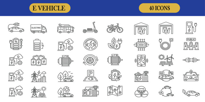 A collection of traditional chinese calligraphy style e vehicles vector icons and illustration designs for cultural graphic projects