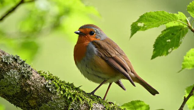 robin perched on a branch