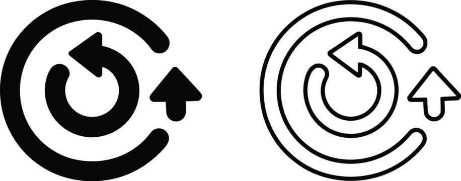 Concentric circular arrows icon set representing reload, continuous processes, updates, workflow, synchronization, rotation, and recurring cycles.