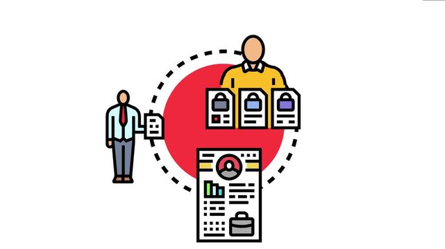 Human resources professional evaluating multiple candidate profiles and employment applications, considering candidates for a vacant position and making hiring decisions