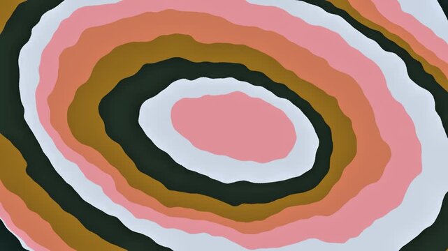 Animated abstract colorful shifting organic wavy concentric rings background