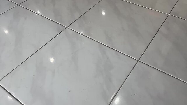White marble floor tiles texture with glossy surface