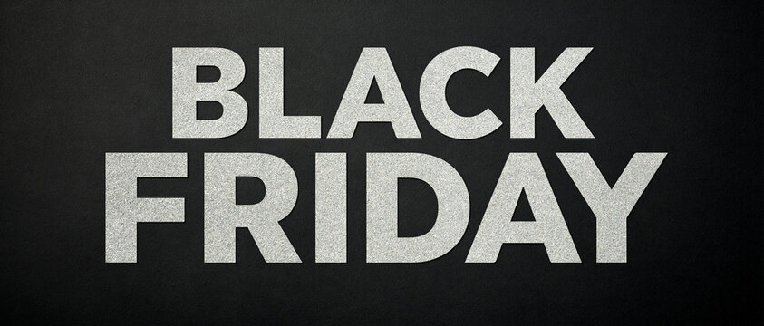Bold Black Friday Text Typography on Dark Textured Background