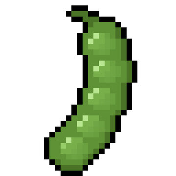 Pixel Art Illustration of a Green Parkia Speciosa Food Icon 