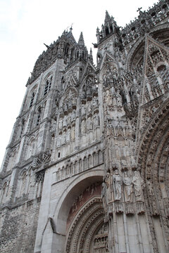 gothic cathedral in rouen in normandy in france 