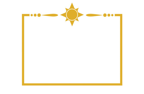 Elegant Gold Sun Divider Border Frame