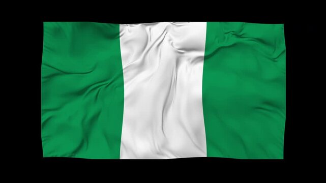 Nigeria Flag Waving Seamless Loop Animation in 4K UHD
