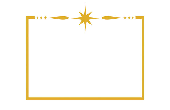 Elegant Gold North Star Starry Divider Border Frame