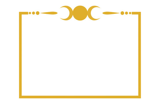 Elegant Gold Triple Goddess Divider Border Frame