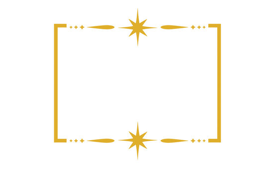 Elegant Gold Double North Star Starry Divider Border Frame