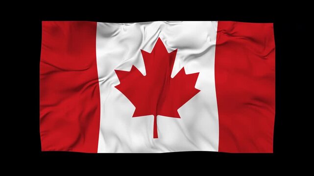 Canada Flag Waving Seamless Loop Animation in 4K UHD