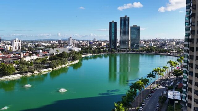 Campina Grande Skyline In Campina Grande In Paraiba Brazil. Nature Park Scenery. Highrise Buildings. Campina Grande Skyline In Paraiba Brazil. Downtown District. Beautiful Cityscape.