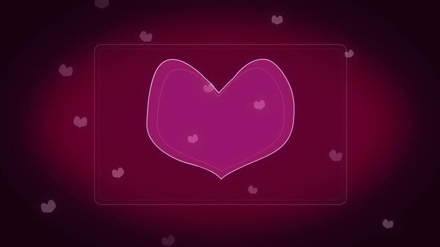 Looping animation of a transparent heart with small floating hearts for Valentine's Day.